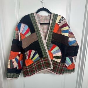 Patchwork fan quilt coat